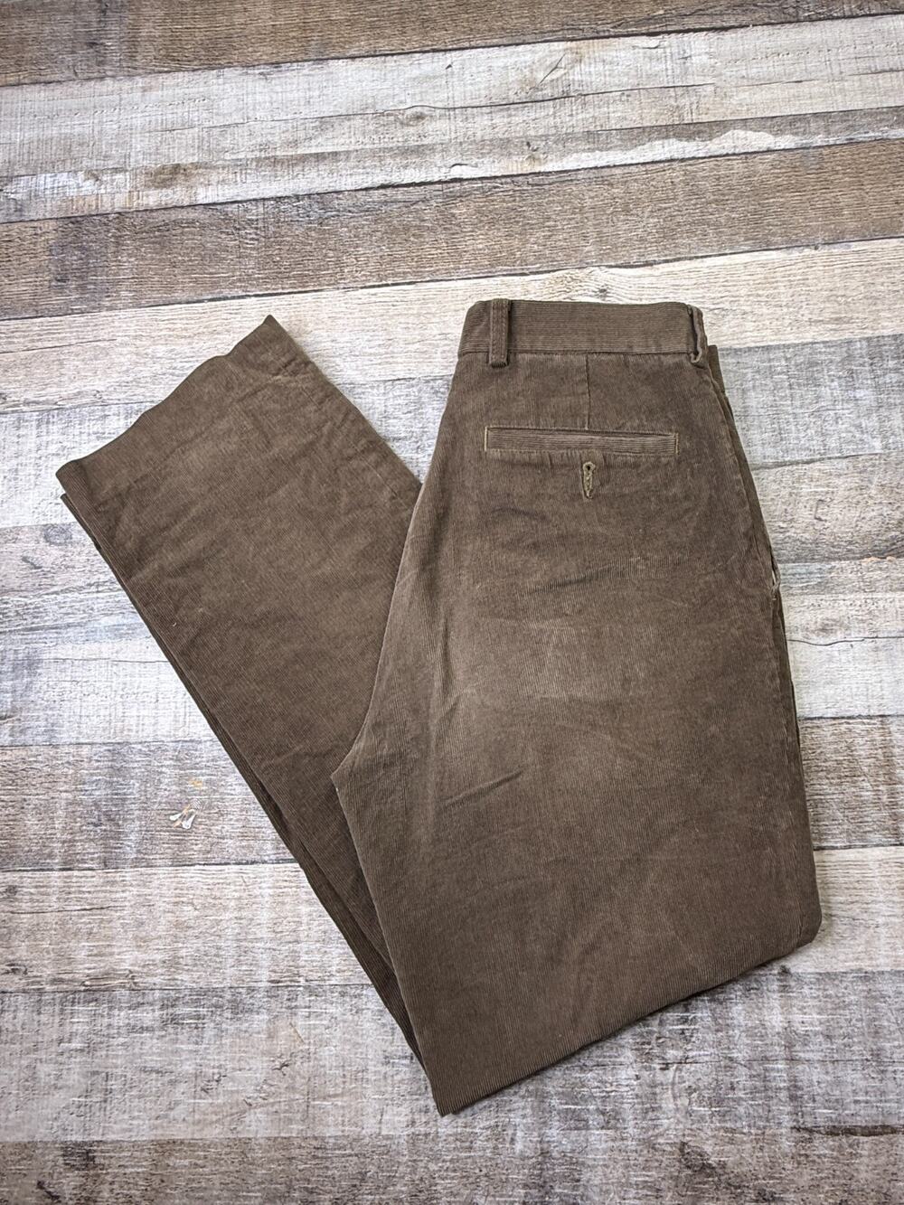 Lauren Ralph Lauren LRL Corduroy Brown Pants Mens 31x29 Flat Front Straight Leg